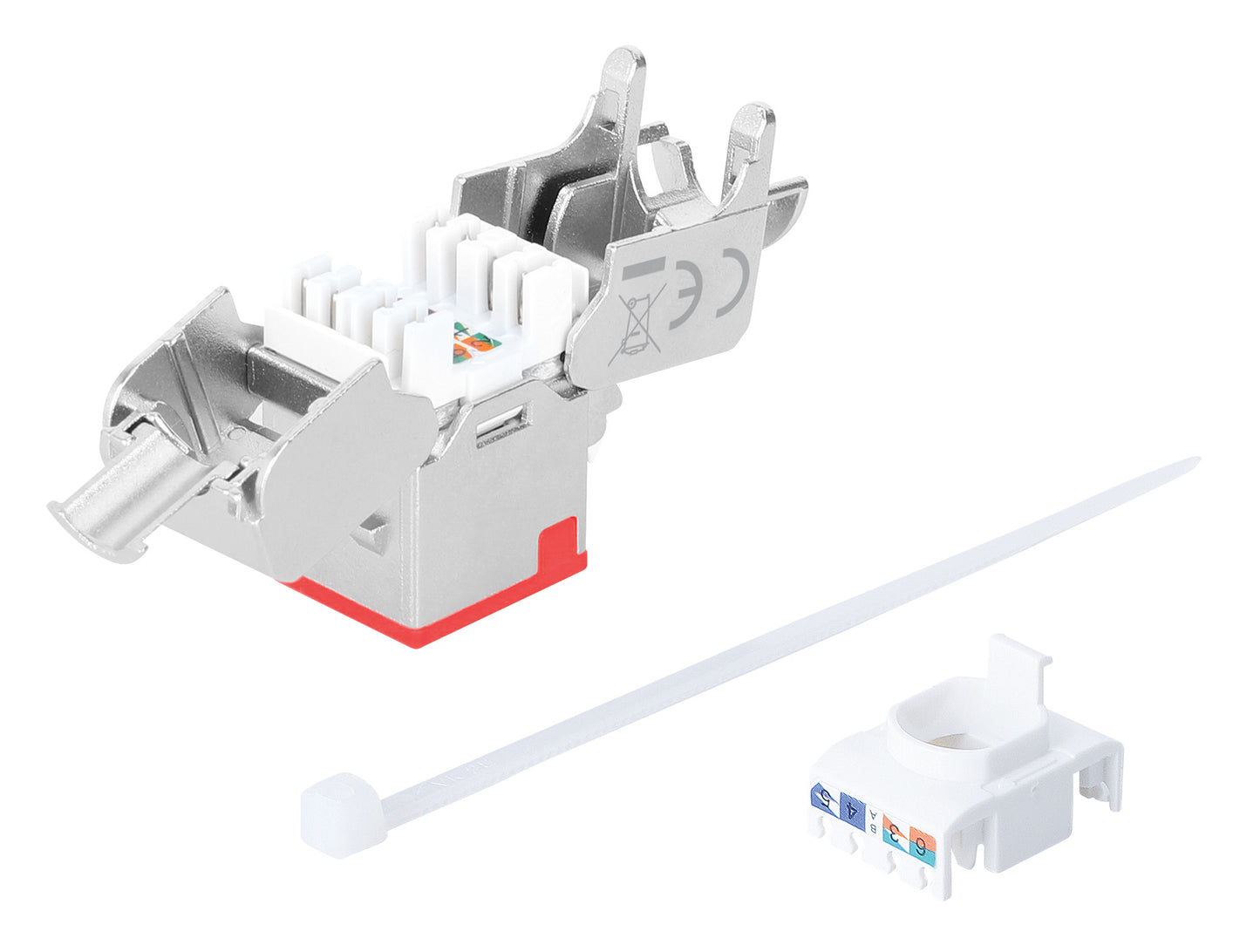 Cat6a 10G Slimline Keystone-Modul, geschirmt und werkzeuglos, rot Image 6