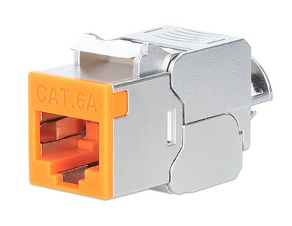Cat6a 10G Slimline Keystone-Modul, geschirmt und werkzeuglos, orange Image 1