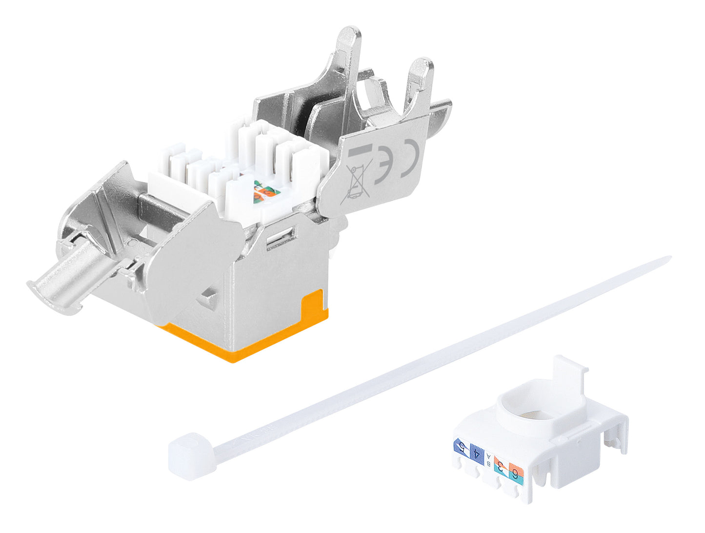 Cat6a 10G Slimline Keystone-Modul, geschirmt und werkzeuglos, orange Image 6
