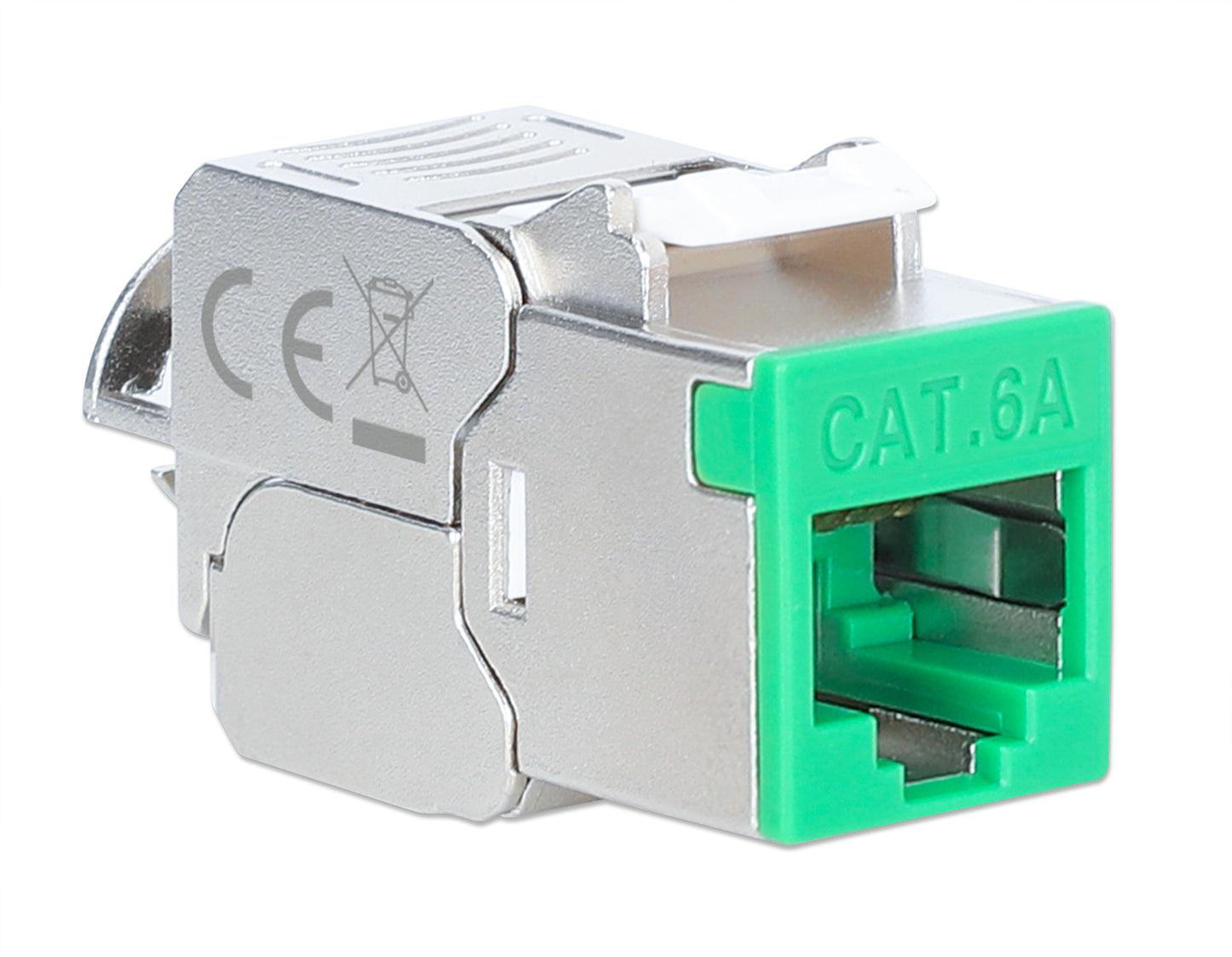 Cat6a 10G Slimline Keystone-Modul, geschirmt und werkzeuglos, grün Image 2
