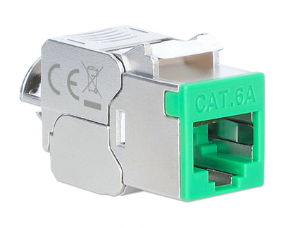 Cat6a 10G Slimline Keystone-Modul, geschirmt und werkzeuglos, grün Image 2