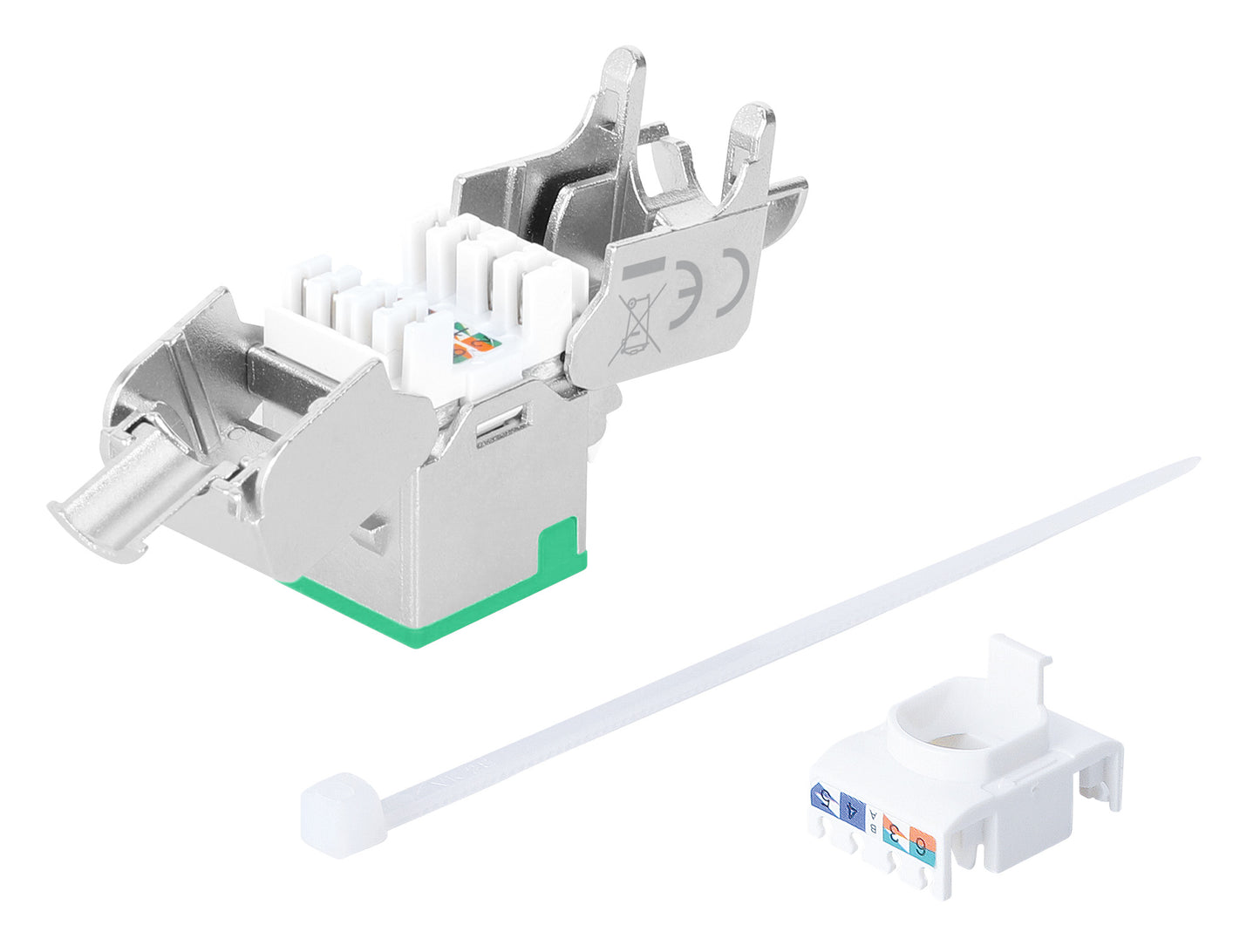 Cat6a 10G Slimline Keystone-Modul, geschirmt und werkzeuglos, grün Image 6