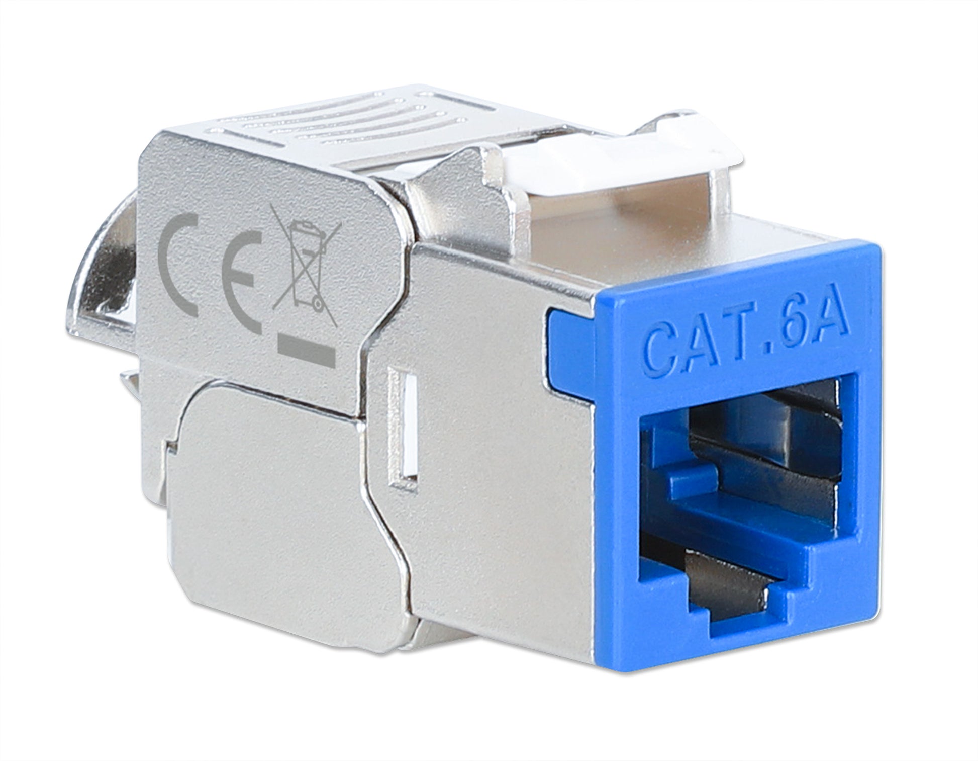 Cat6a 10G Slimline Keystone-Modul, geschirmt und werkzeuglos, blau Image 2