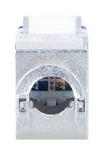 Cat6a 10G Slimline Keystone-Modul, geschirmt und werkzeuglos, blau Image 4