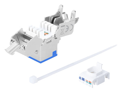 Cat6a 10G Slimline Keystone-Modul, geschirmt und werkzeuglos, blau Image 6