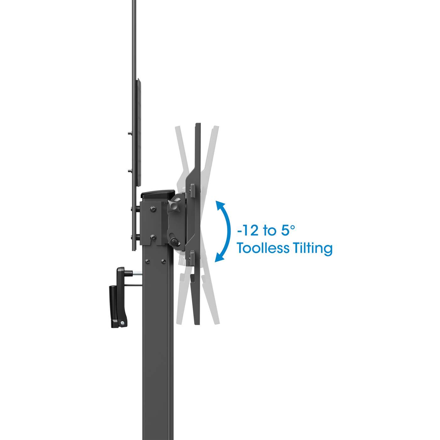 Multimedia TV-Ständer auf Rollen, werkzeuglos höhenverstellbar, für 37" bis 86" Image 11