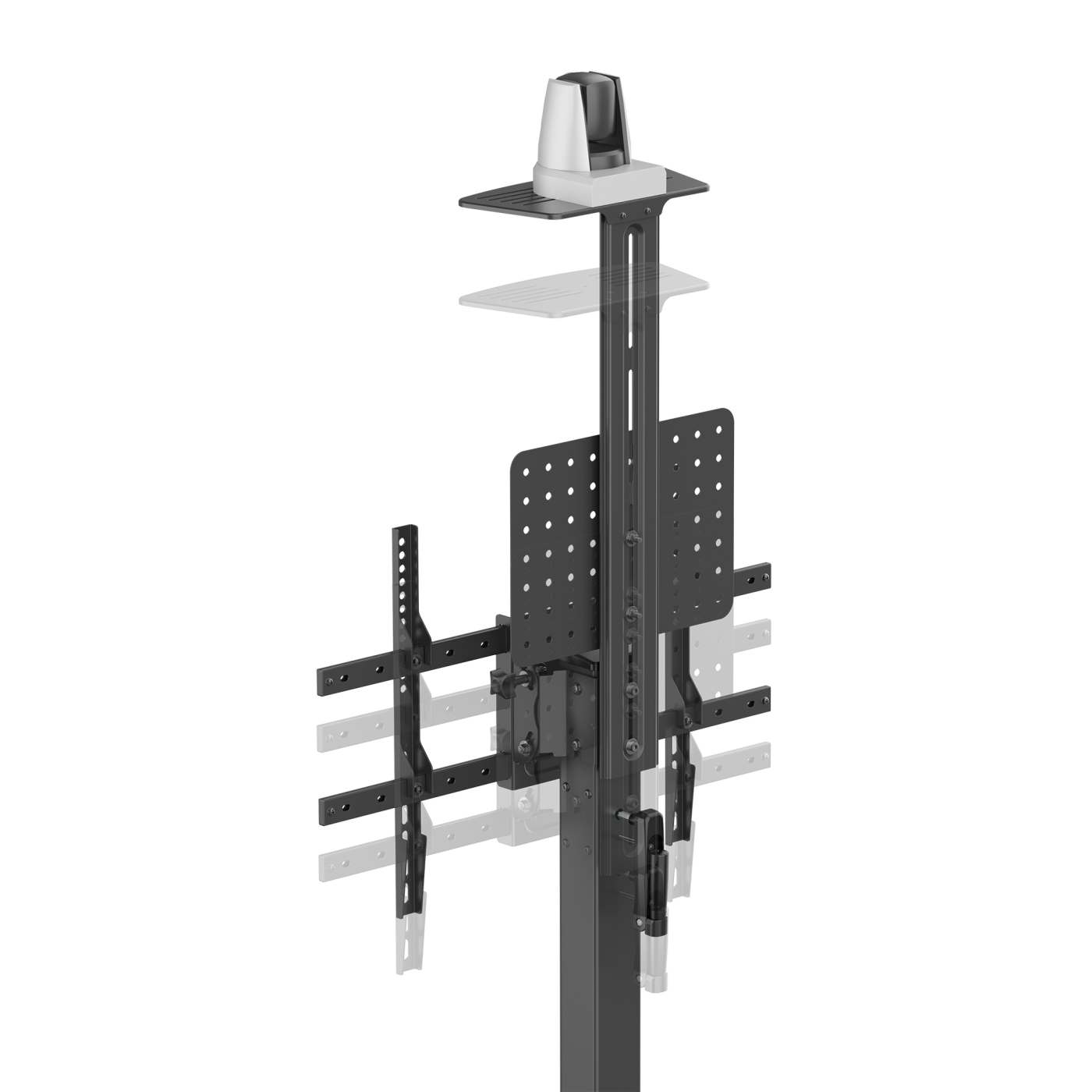 Multimedia TV-Ständer auf Rollen, werkzeuglos höhenverstellbar, für 37" bis 86" Image 13