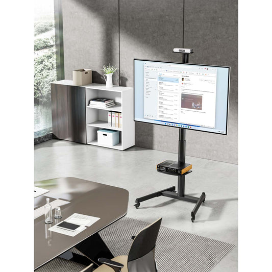 Multimedia TV-Ständer auf Rollen, werkzeuglos höhenverstellbar, für 37" bis 86" Image 2
