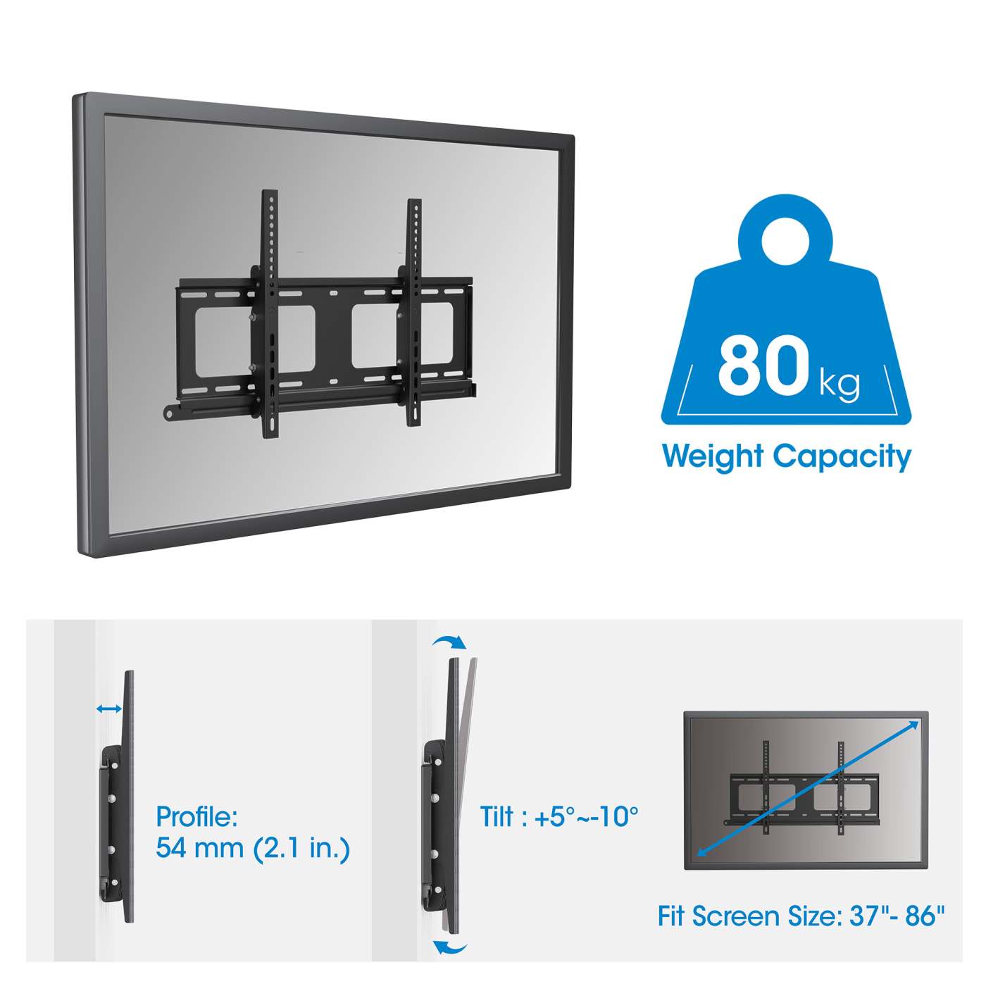Outdoor Anti-Diebstahl TV-Wandhalterung, neigbar, für 37" bis 86" Image 7