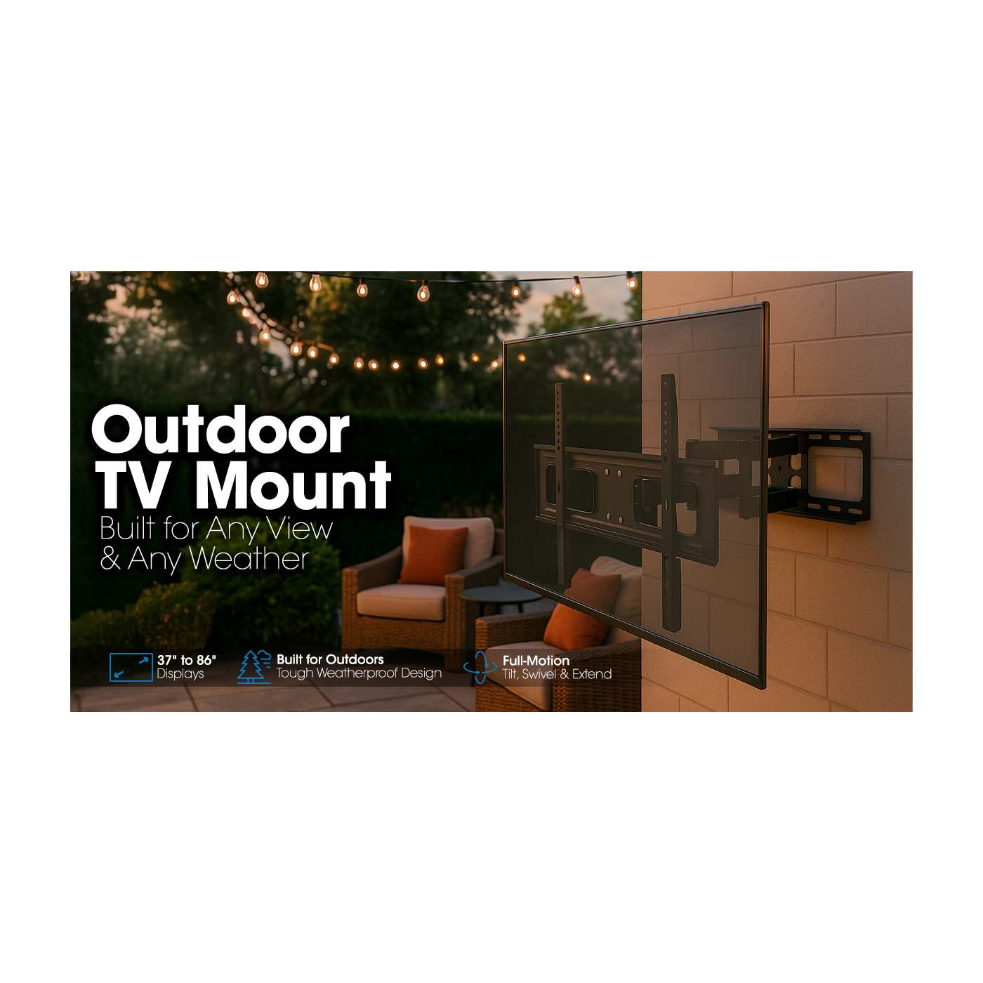 Outdoor TV-Wandhalterung, vollbeweglich, für 37" bis 86" Image 15