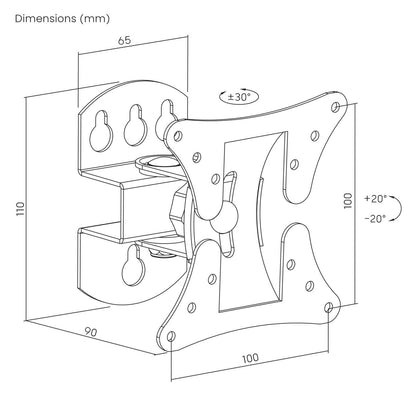 TV-Wandhalterung, neigbar und schwenkbar Image 11