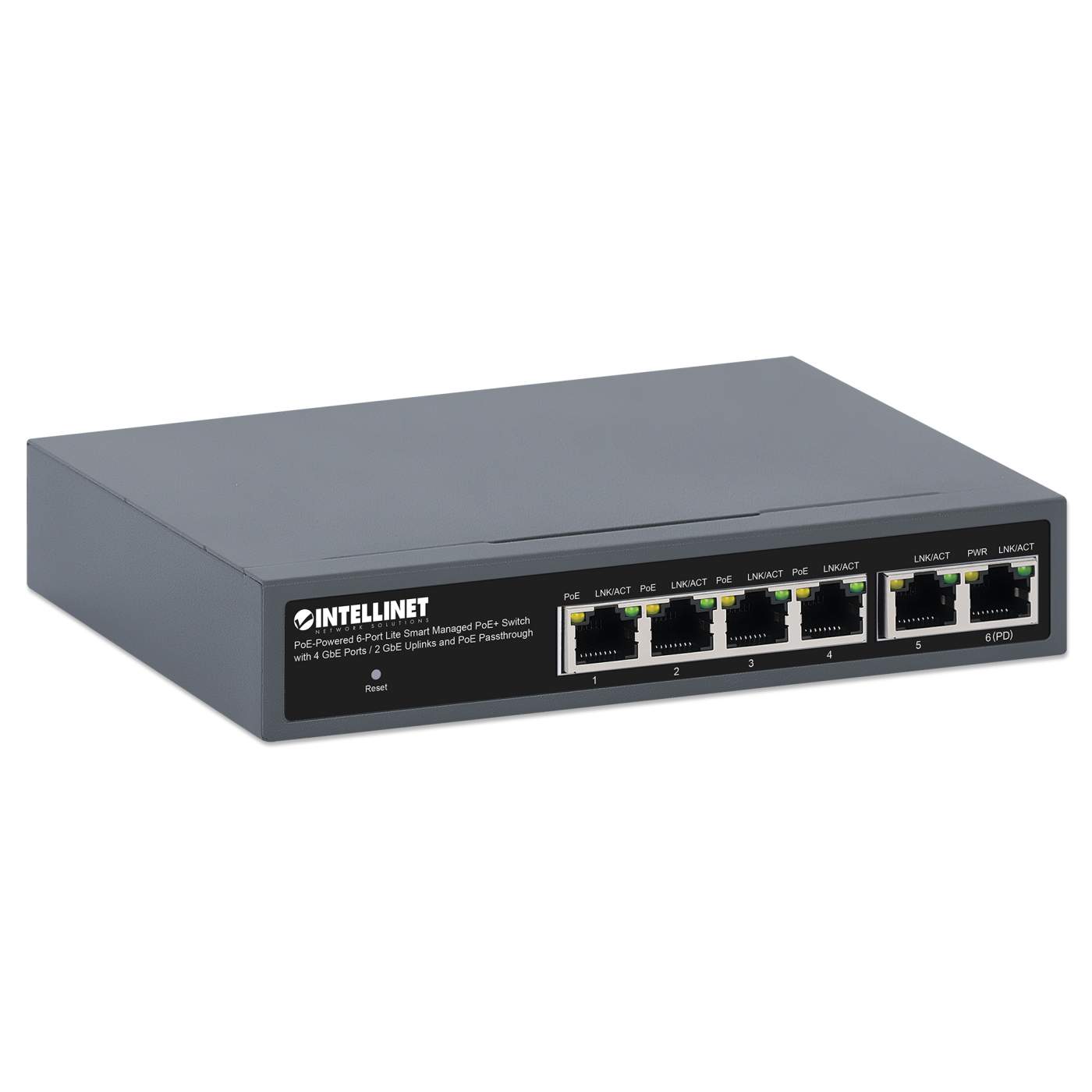 PoE-Powered 6-Port Lite Smart Managed PoE+ Switch mit 4 GbE-Ports / 2 GbE-Uplinks und PoE-Passthrough Image 3