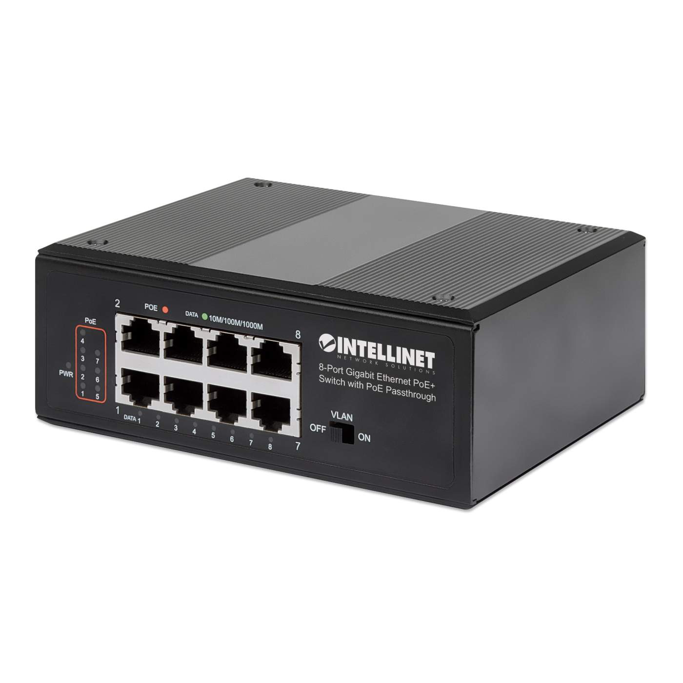 PoE-Powered 8-Port PoE+ Gigabit Industrie-Switch mit PoE-Passthrough Image 1