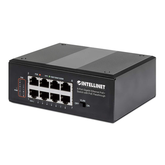 PoE-Powered 8-Port PoE+ Gigabit Industrie-Switch mit PoE-Passthrough Image 1
