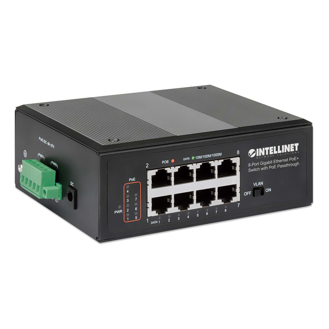 PoE-Powered 8-Port PoE+ Gigabit Industrie-Switch mit PoE-Passthrough Image 4
