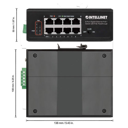PoE-Powered 8-Port PoE+ Gigabit Industrie-Switch mit PoE-Passthrough Image 6