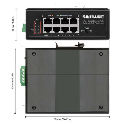 PoE-Powered 8-Port PoE+ Gigabit Industrie-Switch mit PoE-Passthrough Image 7