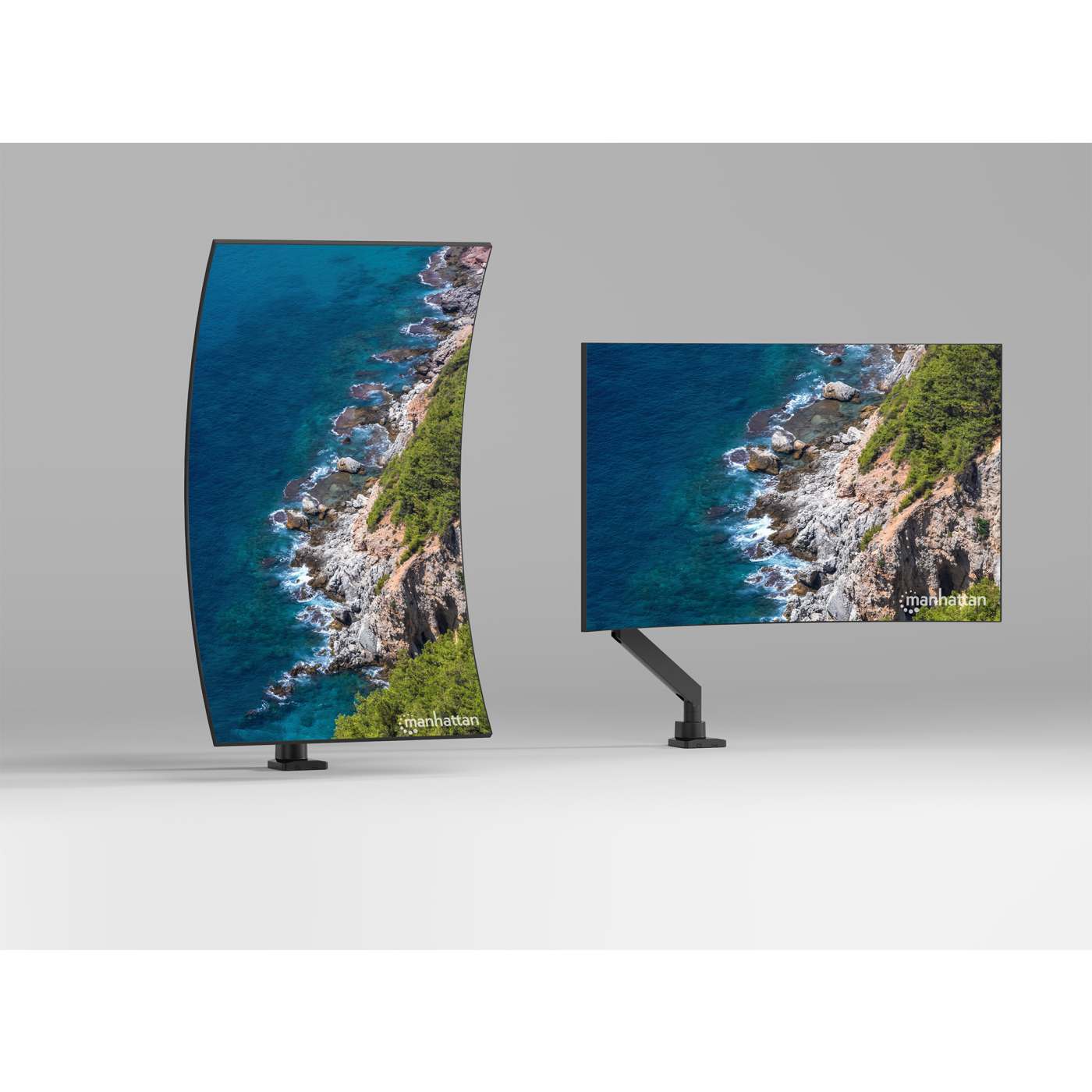 Tischhalterung mit USB-Ports und Gasdruckfeder mit extrem hoher Traglast für einen Monitor, Aluminium Image 6