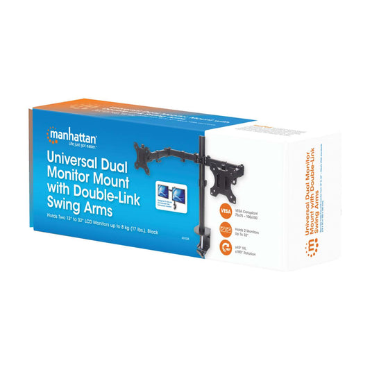 Tischhalterung mit Monitorarm für zwei Displays Packaging Image 2