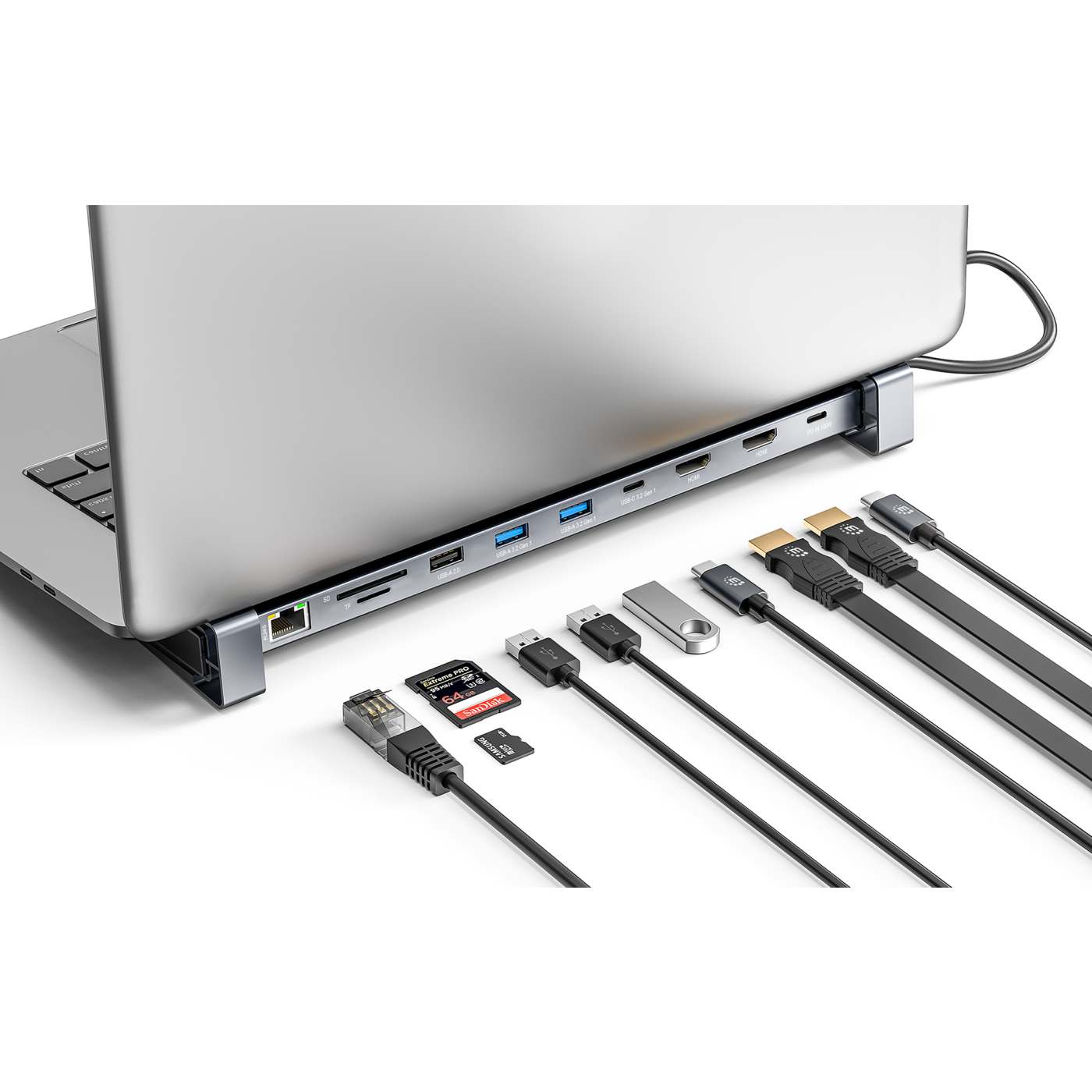 USB-C PD 10-in-1 Dual HDMI-Monitor 4K Dockingstation / Multiport-Hub Image 3