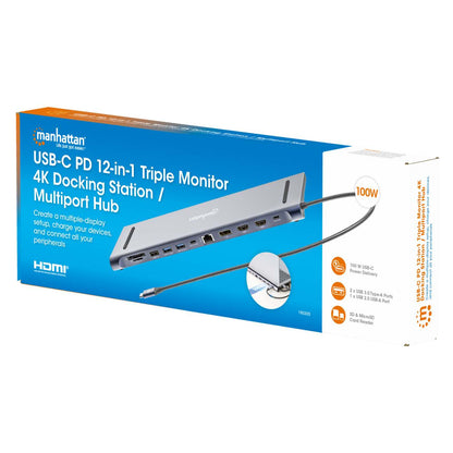 USB-C PD 12-in-1 4K Dockingstation / Multiport-Hub für drei Monitore Packaging Image 2
