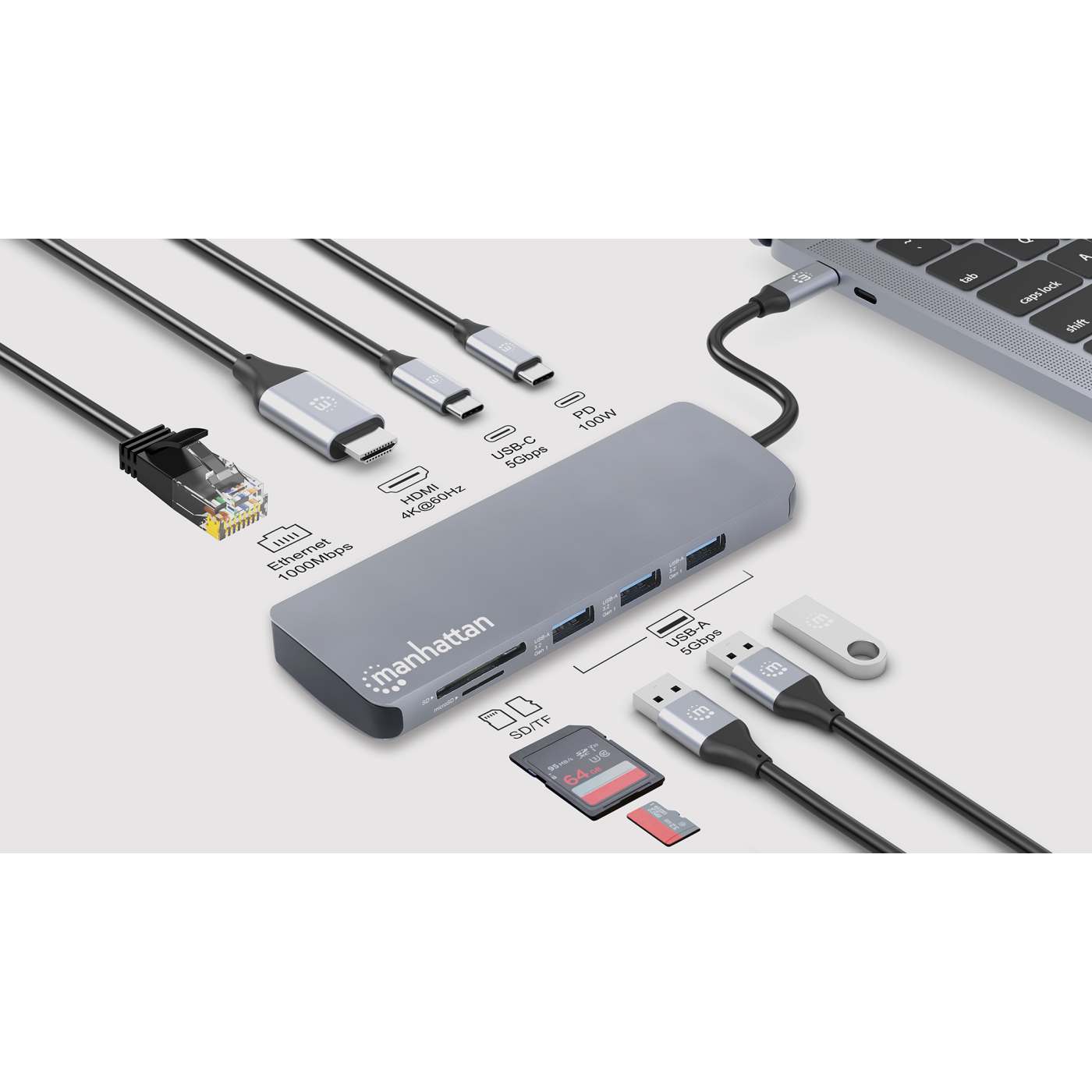 USB-C PD auf HDMI 9-in-1 4K Dockingstation / Multiport Hub Image 8