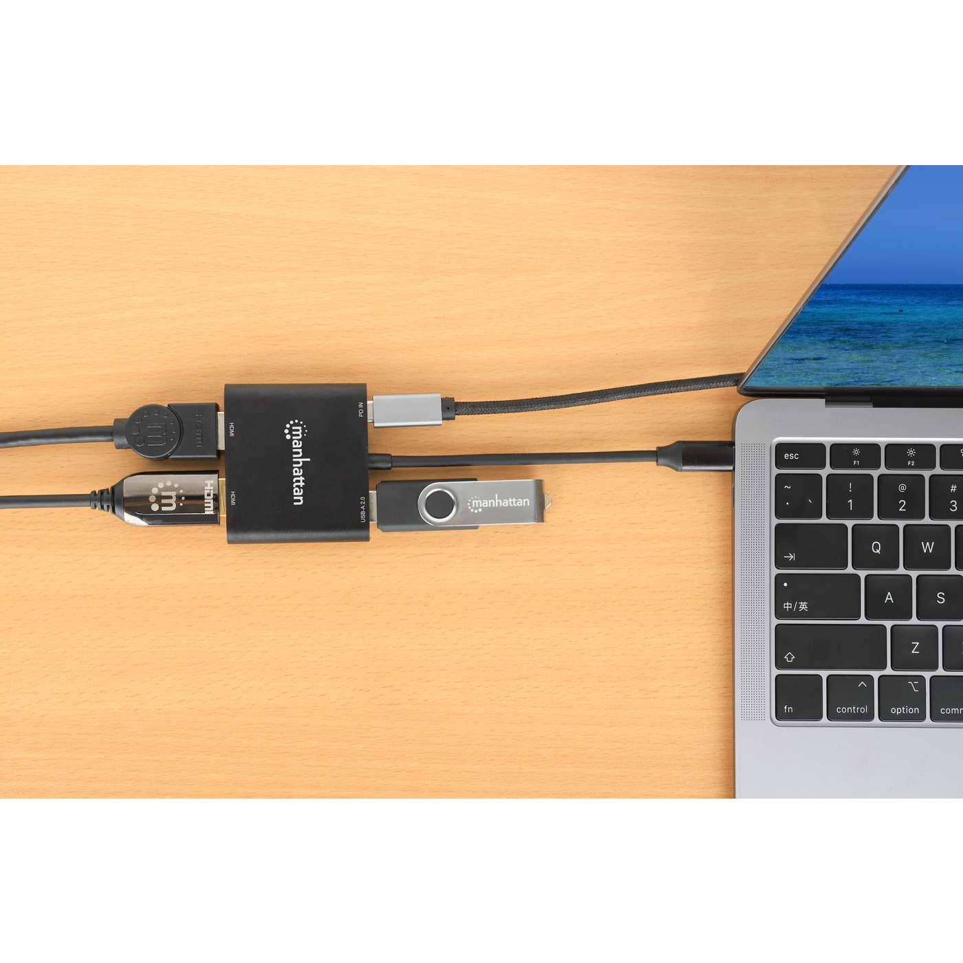 USB-C PD auf Dual-HDMI-Monitor-Adapter für Laptop und Tablet Image 7